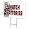 Signmission Watch Batteries Yard Sign & Stake outdoor plastic coroplast window, C-2436 Watch Batteries C-2436 Watch Batteries - alternate 1